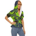 Abstract geometric design    Lightweight Drawstring Hooded Top View3