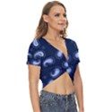 Floral pattern paisley style Paisley print.  Twist Front Crop Top View3