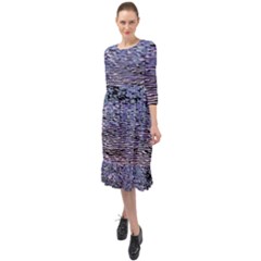 Silver Waves Flow Series 2 Ruffle End Midi Chiffon Dress by DimitriosArt
