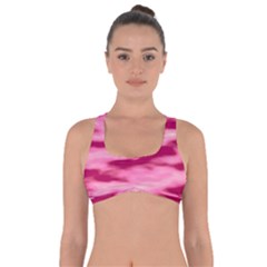 Pink  Waves Flow Series 4 Got No Strings Sports Bra by DimitriosArt