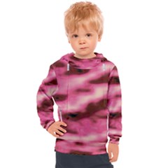 Pink  Waves Flow Series 6 Kids  Hooded Pullover by DimitriosArt