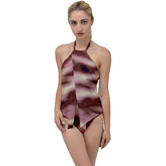 Pink  Waves Flow Series 7 Go With The Flow One Piece Swimsuit by DimitriosArt