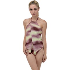 Pink  Waves Flow Series 8 Go With The Flow One Piece Swimsuit by DimitriosArt