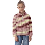 Pink  Waves Flow Series 8 Kids  Half Zip Hoodie