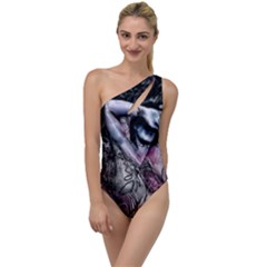 Watercolor Girl To One Side Swimsuit by MRNStudios