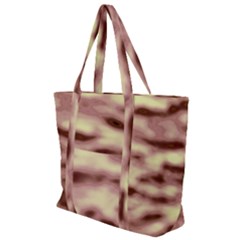 Pink  Waves Flow Series 10 Zip Up Canvas Bag by DimitriosArt