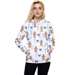 Gingerbread Man And Candy Women s Lightweight Drawstring Hoodie by SychEva