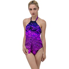 Magenta Waves Flow Series 1 Go With The Flow One Piece Swimsuit by DimitriosArt