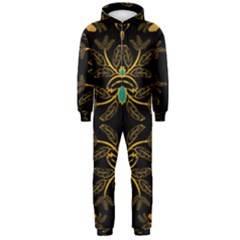 Floral Folk Damask Pattern  Hooded Jumpsuit (men) by Eskimos