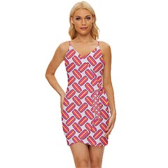 Abstract Cookies Wrap Tie Front Dress by SychEva
