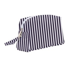 Minimalistic Black And White Stripes, Vertical Lines Pattern Wristlet Pouch Bag (medium)