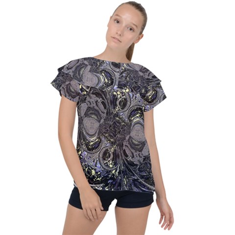 The Pollinator Ruffle Collar Chiffon Blouse by MRNStudios