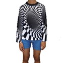 3d optical illusion, dark hole, funny effect Kids  Long Sleeve Swimwear View1