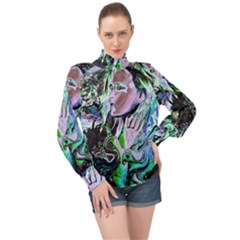 Glam Rocker High Neck Long Sleeve Chiffon Top by MRNStudios