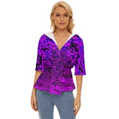 Magenta Waves Flow Series 2 Lightweight Drawstring Hooded Top by DimitriosArt