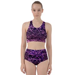 Purple  Waves Abstract Series No2 Racer Back Bikini Set by DimitriosArt