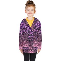 Purple  Waves Abstract Series No2 Kids  Double Breasted Button Coat by DimitriosArt