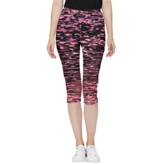 Pink  Waves Flow Series 11 Inside Out Lightweight Velour Capri Leggings 