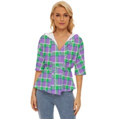Checks Lightweight Drawstring Hooded Top