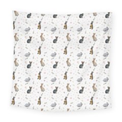 Cute Rabbit Square Tapestry (large) by SychEva