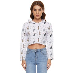 Cute Rabbit Women s Lightweight Cropped Hoodie by SychEva