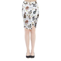 Cute Bunny Midi Wrap Pencil Skirt by SychEva