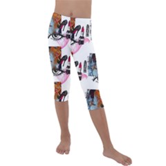 Fashion Faces Kids  Lightweight Velour Capri Leggings  by Sparkle