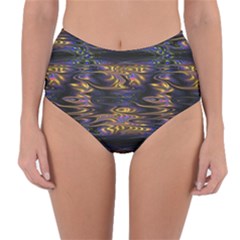 Abstract Art - Adjustable Angle Jagged 1 Reversible High-waist Bikini Bottoms