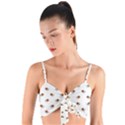 Funny Cartoon Sketchy Snail Drawing Pattern Woven Tie Front Bralet View1