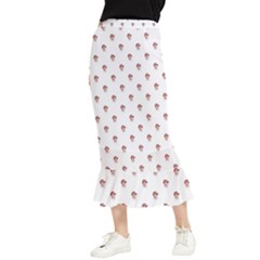 Weird Fantasy Bird Drawing Motif Pattern Maxi Fishtail Chiffon Skirt by dflcprintsclothing