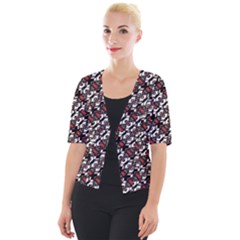 Linear Geometric Modern Pattern Cropped Button Cardigan by dflcprintsclothing