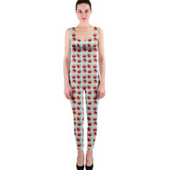 Kawaii Jam Pattern Aqua One Piece Catsuit by violetheavensky