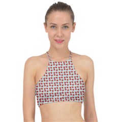 Kawaii Jam Pattern Aqua Racer Front Bikini Top