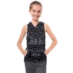 Charcoal Mandala Kids  Sleeveless Hoodie