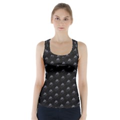 Animal Eyes Close Up Motif Pattern Racer Back Sports Top
