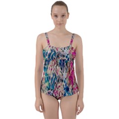 Colorful Spotted Reptilian Twist Front Tankini Set by MickiRedd