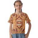 Folk flowers print Floral pattern Ethnic art Kids  Cuff Sleeve Scrunch Bottom Tee View1