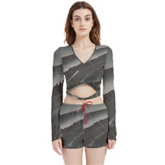 Olympus Mount National Park, Greece Velvet Wrap Crop Top And Shorts Set by dflcprints