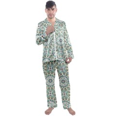 Mandala  Men s Long Sleeve Satin Pajamas Set by zappwaits