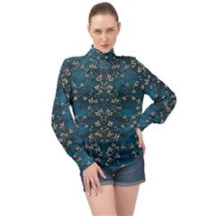 Waterlilies In The Calm Lake Of Beauty And Herbs High Neck Long Sleeve Chiffon Top by pepitasart
