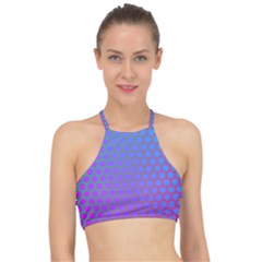 Hex Circle Points Vaporwave One Racer Front Bikini Top by WetdryvacsLair