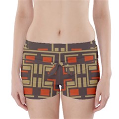 Abstract Geometric Design    Boyleg Bikini Wrap Bottoms