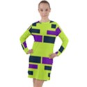 Abstract pattern geometric backgrounds Long Sleeve Hoodie Dress View1
