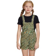 Colorful Stylized Botanic Motif Pattern Kids  Short Overalls by dflcprintsclothing