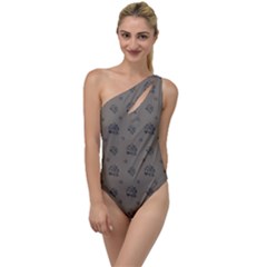 Stylized Cactus Motif Pattern To One Side Swimsuit by dflcprintsclothing