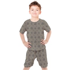 Stylized Cactus Motif Pattern Kids  Tee And Shorts Set by dflcprintsclothing