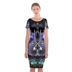 The High Priestess Card Classic Short Sleeve Midi Dress by MRNStudios