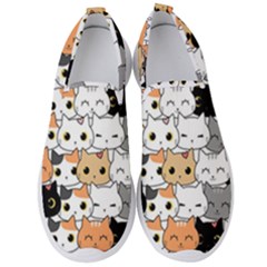 Cute-cat-kitten-cartoon-doodle-seamless-pattern Men s Slip On Sneakers