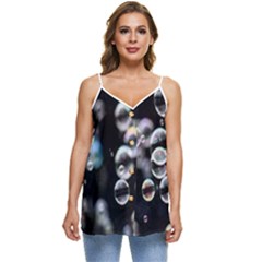 Bubble Casual Spaghetti Strap Chiffon Top