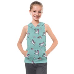 Unicorn Patterns Kids  Sleeveless Hoodie by Jancukart